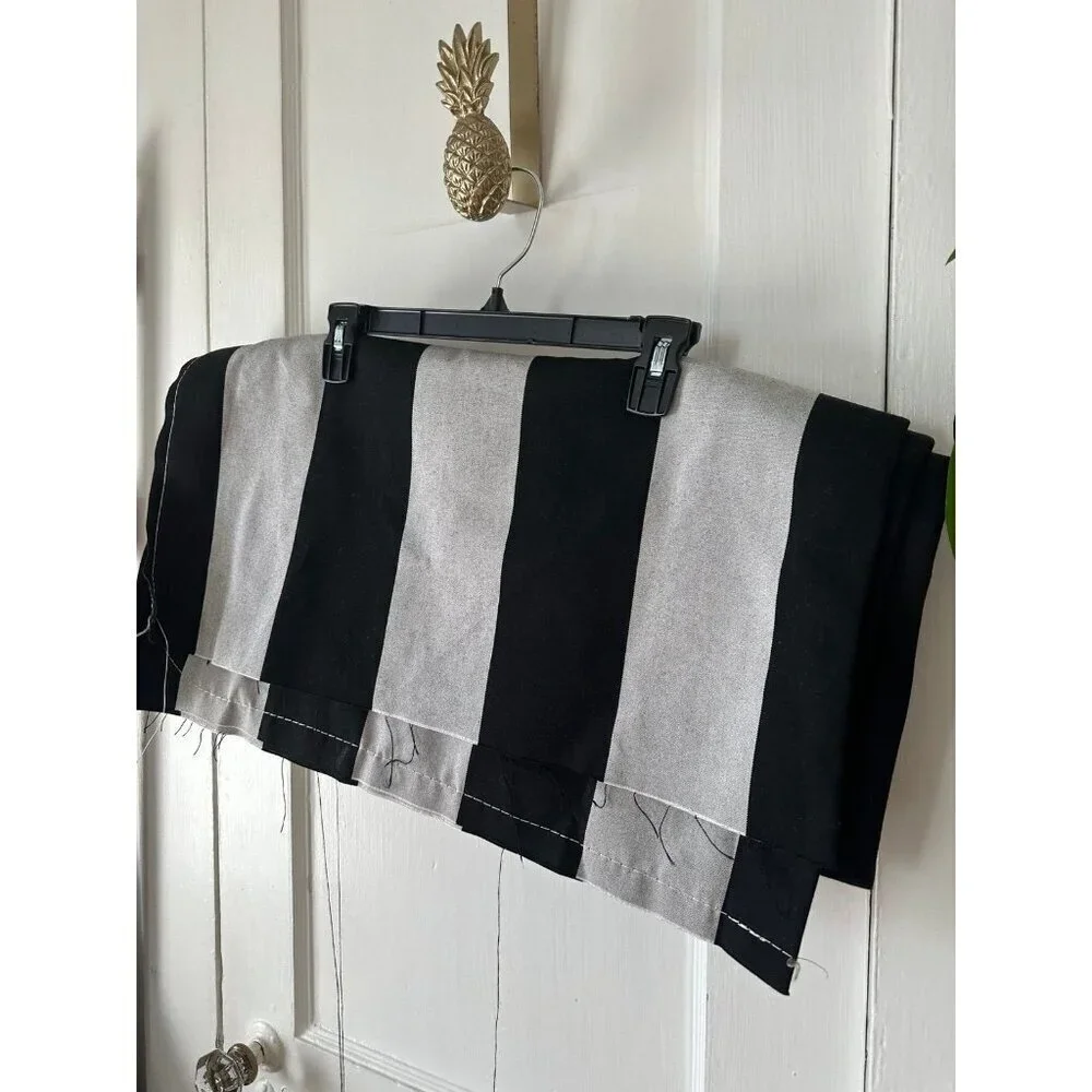 Black and white striped large tablecloth